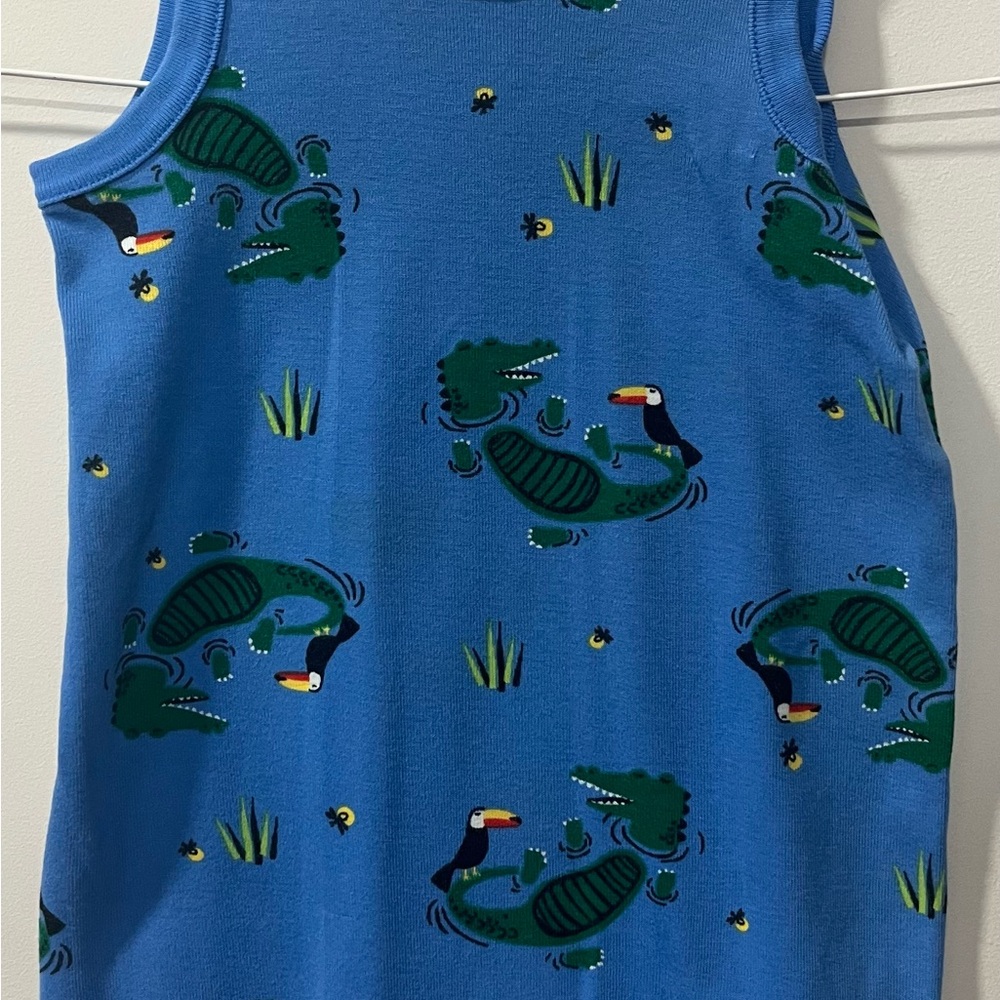 Hanna Anderson Kids Blue Alligator Tank Romper